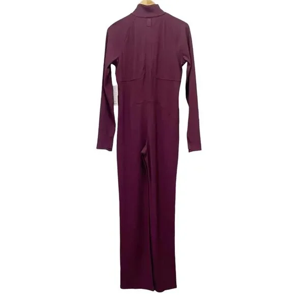 NWT Athleta x Alicia Keys Size Large Goddess Bodysuit Jumpsuit in Maroon NEW - Picture 3 of 16